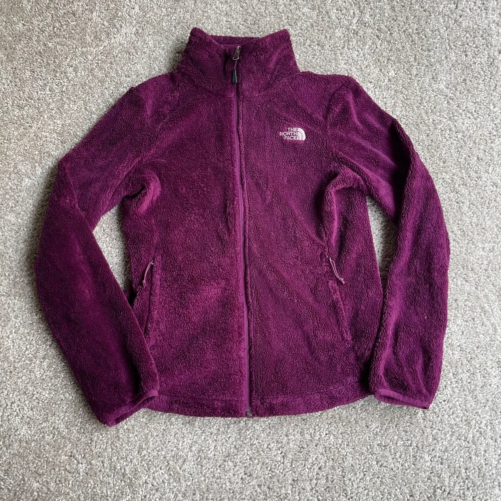 The North Face Jacket Womens Small Purple Fleece Full Zip Lined Logo Pockets